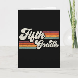 Retro Fifth Grade Teacher Byck To School Card