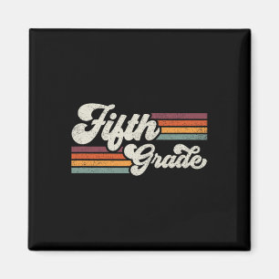 Retro Fifth Grade Teacher Byck To School Magnet