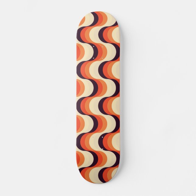Retro Fifties Seamless Abstract Art Skateboard (Front)