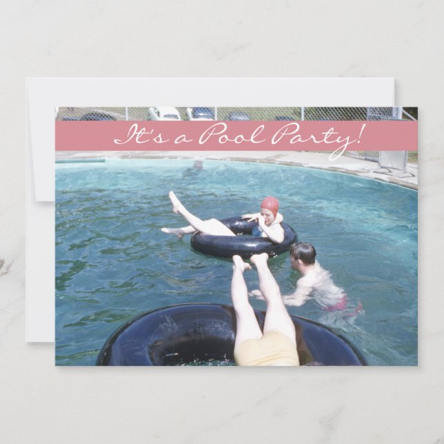 Retro Fifties Swimming Pool Party Vintage Swimsuit Invitation (Front)