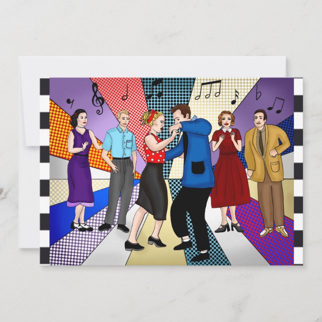 Retro Fifties Themed Themed Birthday  Invitation (Front)