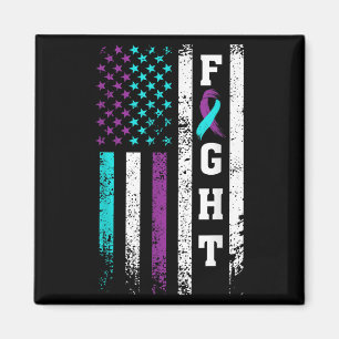 Retro Fight Suicide Prevention Awareness Us Flag Magnet