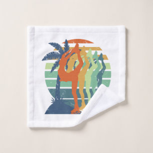 Retro Figure Skating, Skater, Ice Skating Sports Wash Cloth