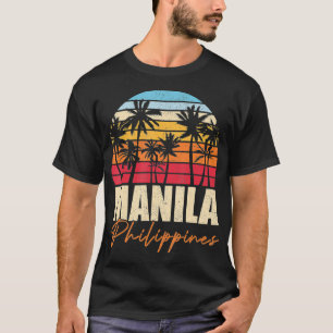 Retro Filipino Palm Trees Summer Tropical Manila P T-Shirt