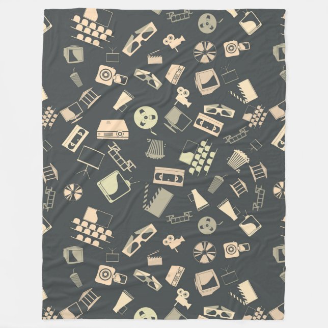 Retro film elements pattern fleece blanket (Front)