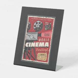 Retro Film Fest Pedestal Sign