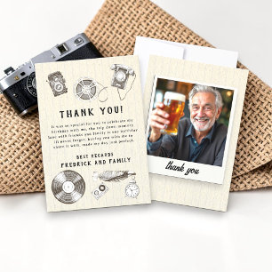 Retro Film Reel Vintage Birthday photo Thank You Card