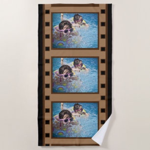Retro Film Strip Photo Beach Towel