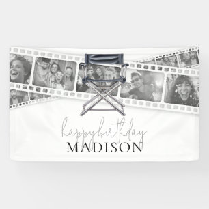 Retro Film Strip Photos Adult Movie Birthday  Banner
