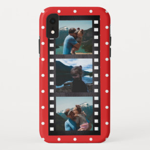 Retro Filmstrip Red Polka Dot Photo Collage Case-Mate iPhone Case