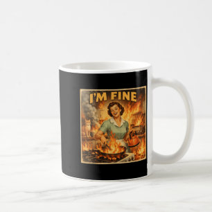 Retro Fine Meme Housewife Sarcastic Cat Moms Coffee Mug