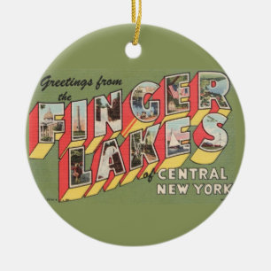 Retro Finger Lakes NY Ornament