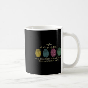 Retro Fingerprint Autism Each Print Tells A Differ Coffee Mug
