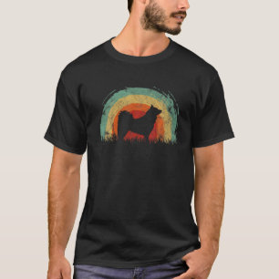 Retro Finnish Spitz Vintage Rainbow Dog Men Women T-Shirt