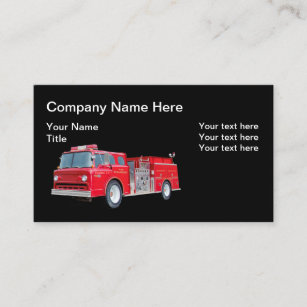 Retro Fire Engine Theme Business Cards