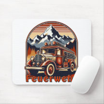 retro fire fighter & mountain