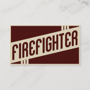 retro firefighter business card