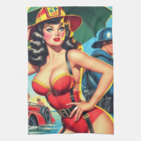 Retro Firefighter Girl