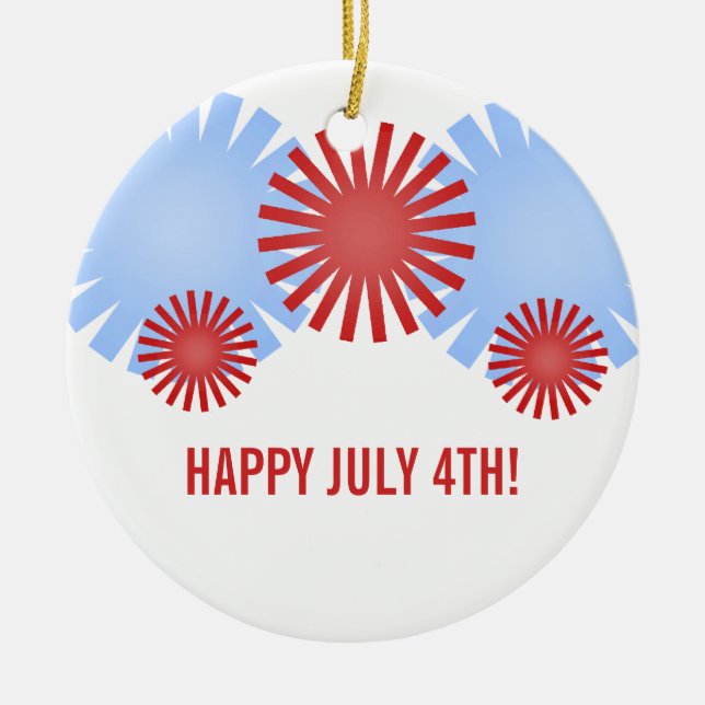Retro Fireworks Customisable Ornament (Front)