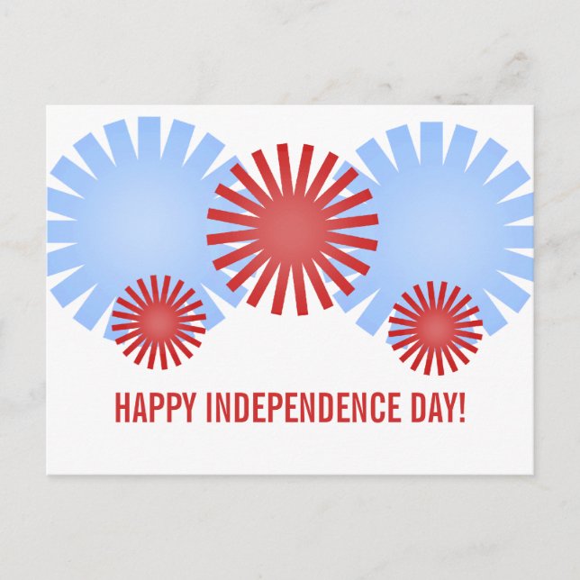 Retro Fireworks Fourth of July Postcard (Front)