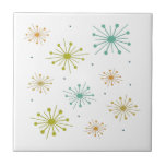 Retro Fireworks Starbursts Colourful Mid-century Ceramic Tile<br><div class="desc">Elevate your tiling project with this fabulous retro firework starburst mid century style ceramic tile. It will add that POP you're looking for!</div>