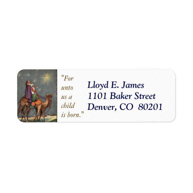 Retro First Christmas Wise Men Return Address Label (Front)