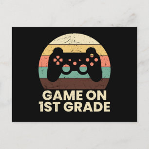 Retro First Grade Gamer Back to School Kids Gift Postcard