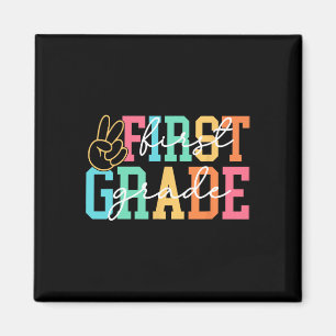 Retro First Grade Preppy Ck To School Teacher Girl Magnet