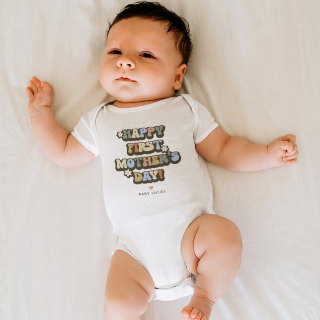 Retro First Mother's Day Baby Bodysuit (Creator Uploaded)