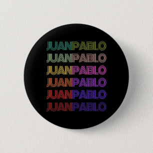 Retro First Name Juan Pablo Spanish Boy Birthday 6 Cm Round Badge