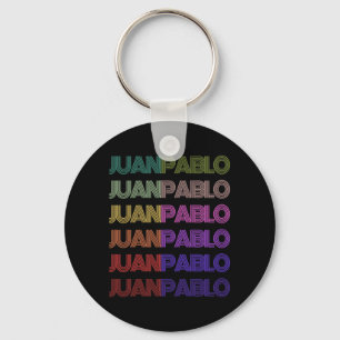 Retro First Name Juan Pablo Spanish Boy Birthday Key Ring