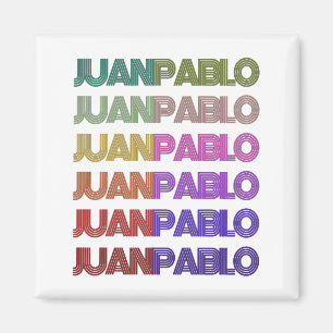 Retro First Name Juan Pablo Spanish Boy Birthday Magnet