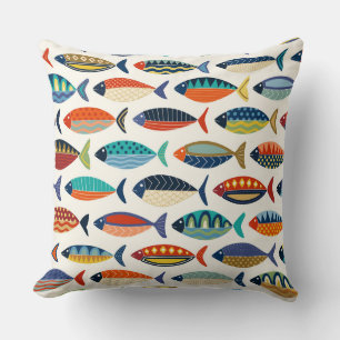 retro fish cushion