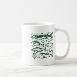 Retro Fish Species Biology Types Of Freshwater Fis Coffee Mug