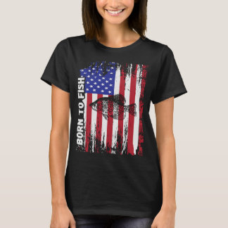 Retro Fishing Born To Fish Men Women Crappie Fishi T-Shirt