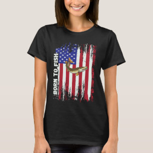 Retro Fishing Born To Fish Men Women Musky Fishing T-Shirt