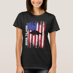 Retro Fishing Born To Fish Men Women Redfish Fishi T-Shirt