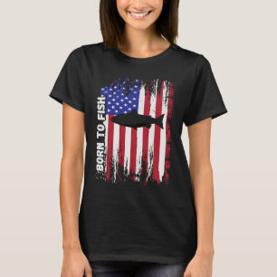 Retro Fishing Born To Fish Men Women Salmon Fishin T-Shirt