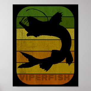 Retro Fishing Deep Sea Fish Anglerfish Ichthyology Poster