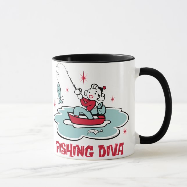 Retro Fishing Diva Mug (Right)