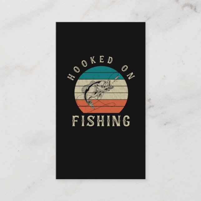 Retro Fishing Hook Pun Funny Bass Fishing Business Card (Front)