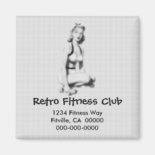 Retro Fitness B/W Magnet
