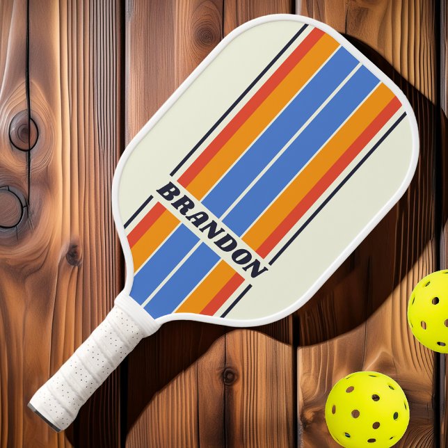 Retro Five Board Stripes with Name Pickleball Paddle (Creator Uploaded)