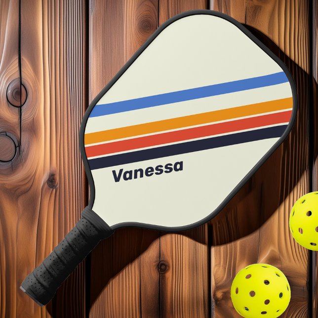 Retro Five Stripes with Name Pickleball Paddle (Creator Uploaded)