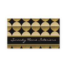 Retro Flair Business Card, Golden Beige