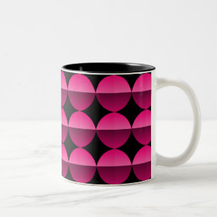 Retro Flair Mug, Vibrant Hot Pink Two-Tone Coffee Mug