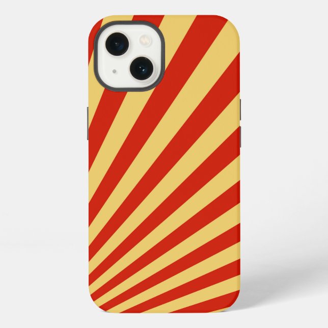 Retro Flame Sun Rays Background iPhone Case (Back)