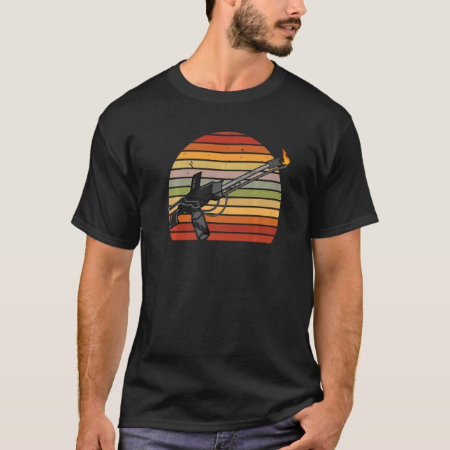 Retro Flame Thrower  Flamethrower Hot Burn T-Shirt (Front)