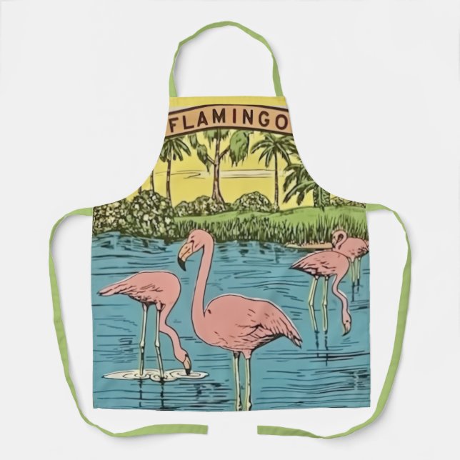 Retro Flamingo Apron (Front)