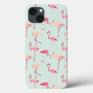 Retro Flamingo Pattern iPhone 13 Case